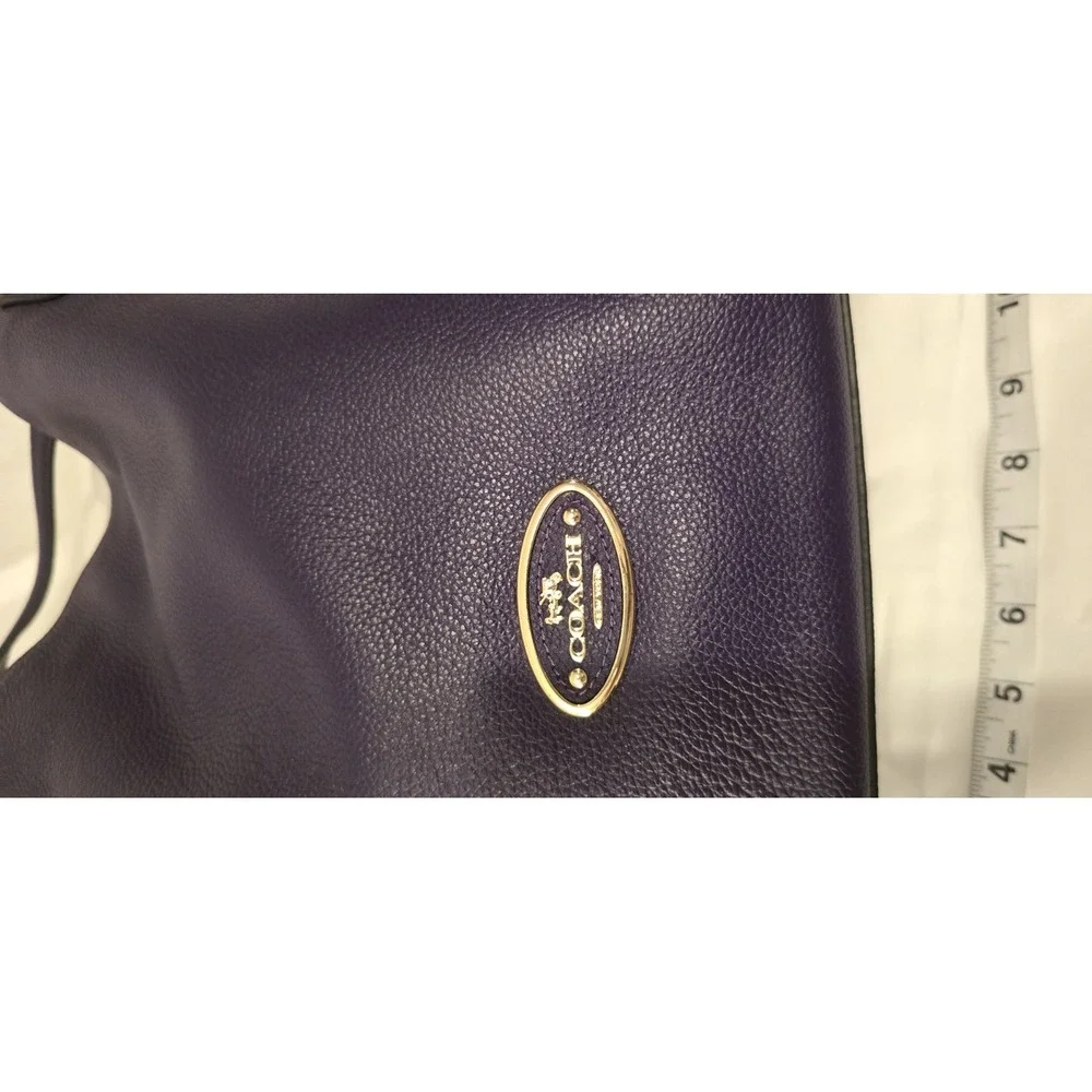 COACH Rich Purple Tumbled‎ Leather Three Compartment Vintage Hobo Shoulder Bag
